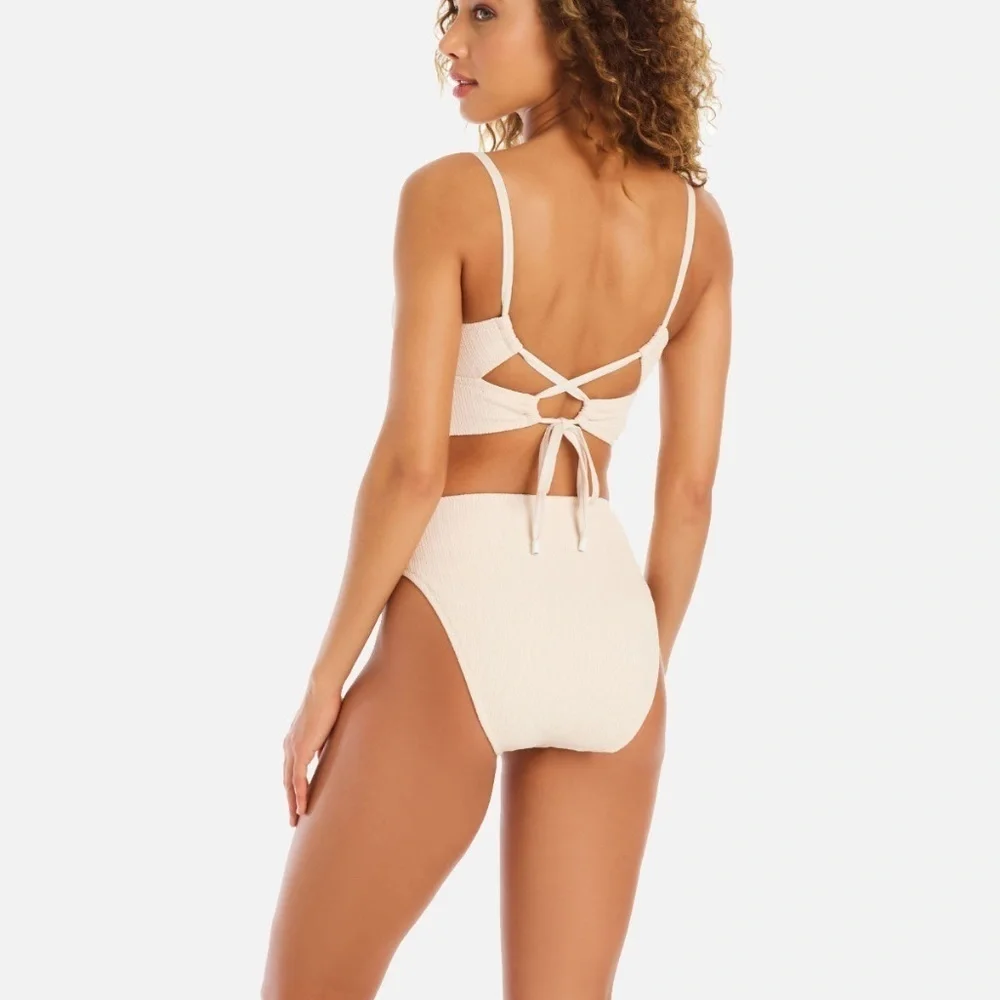 NWT Anthropologie Sanctuary  High Waisted High Leg Bikini Bottom Large